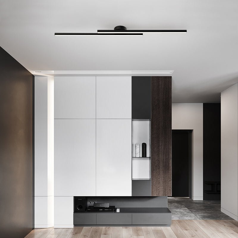 LumenVale Aluminum LED Ceiling Light With Minimalist Design, Semi Flush For Living Areas