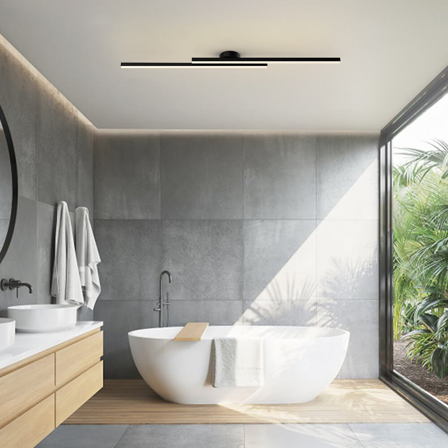 LumenVale Aluminum LED Ceiling Light With Minimalist Design, Semi Flush For Living Areas