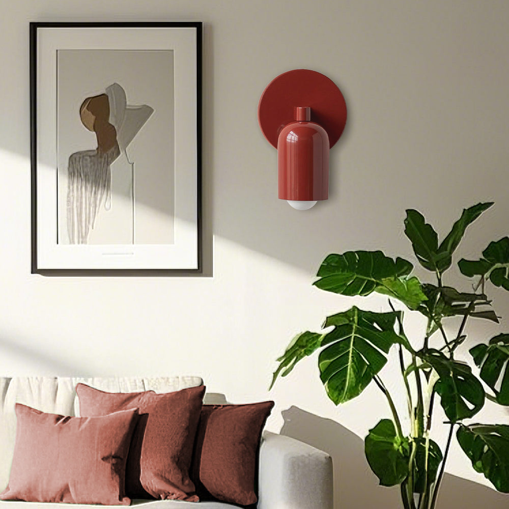 Matte Iron Wall Lamp, Modern LED 8W E27 Fixture For Indoor Living Room
