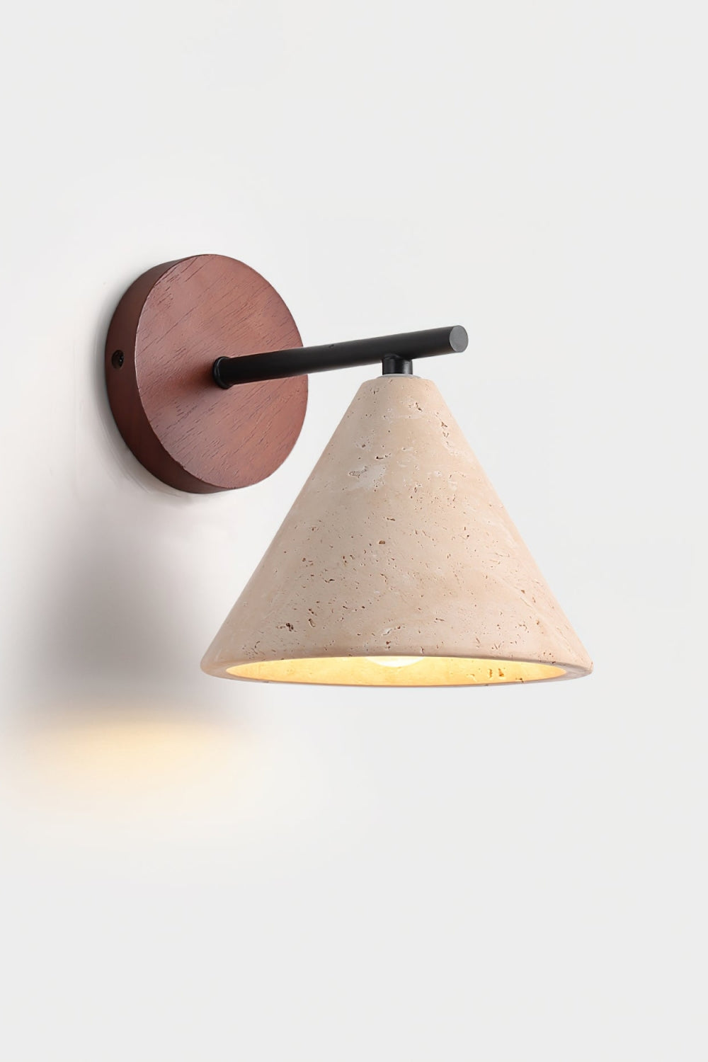 Travertine Wall Lamp With Tapered Design Minimalist Accent Light For Bedroom Or Lounge