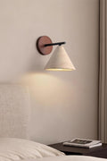 Travertine Wall Lamp With Tapered Design Minimalist Accent Light For Bedroom Or Lounge