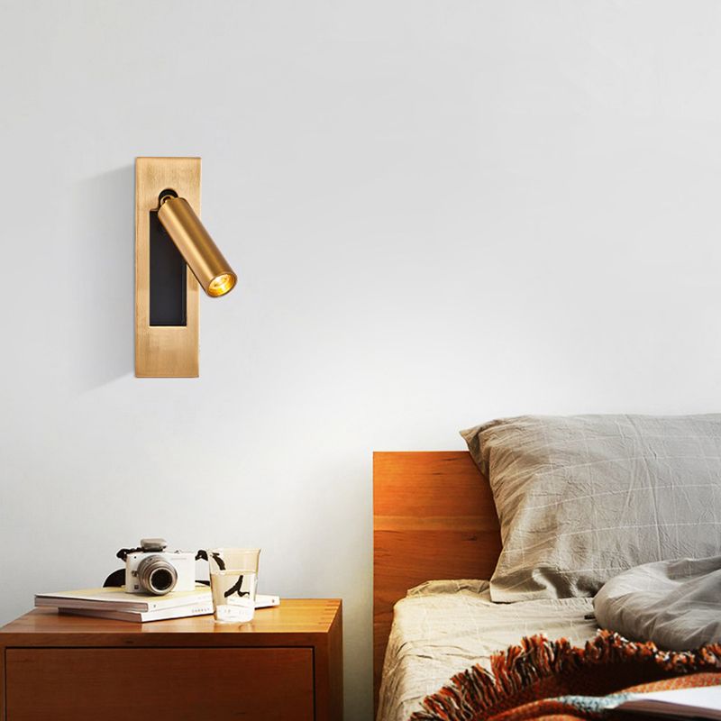 LumaNova Sleek Matte Black Wall Spotlight With Adjustable LED Reading Light For Modern Bedrooms