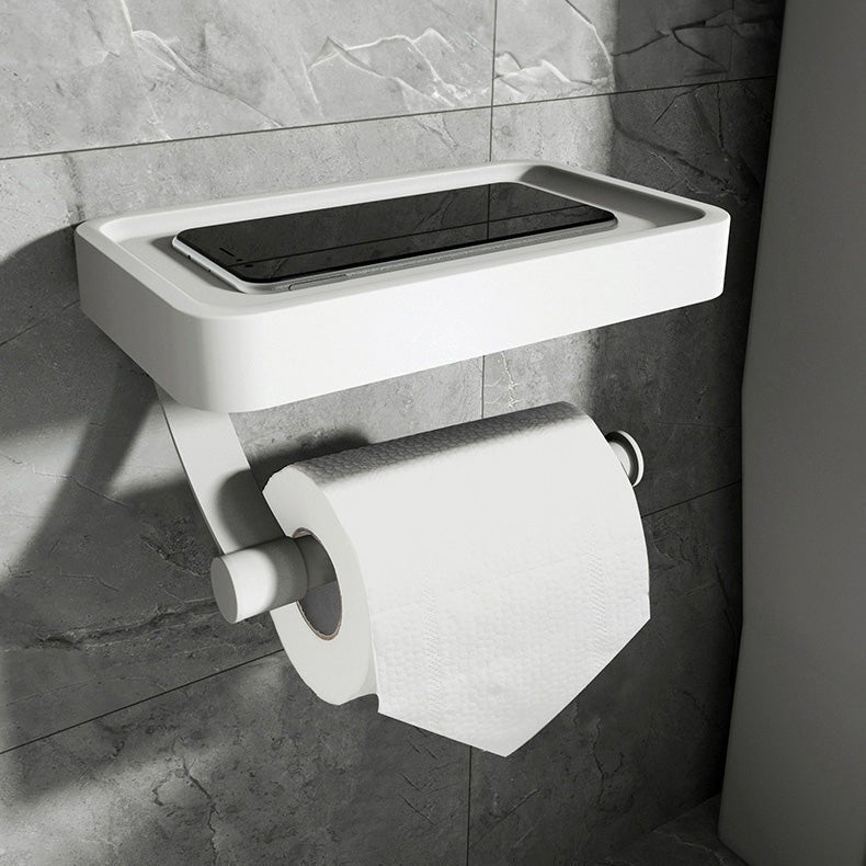 Wall-Mounted Bathroom Rack — Concealed Toilet Paper Storage and Flat Top Shelf