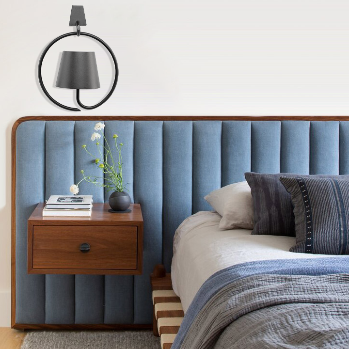 LunaArc Sculptural Ring Pendant Light With Circular Black Metal Shade For Modern Interiors