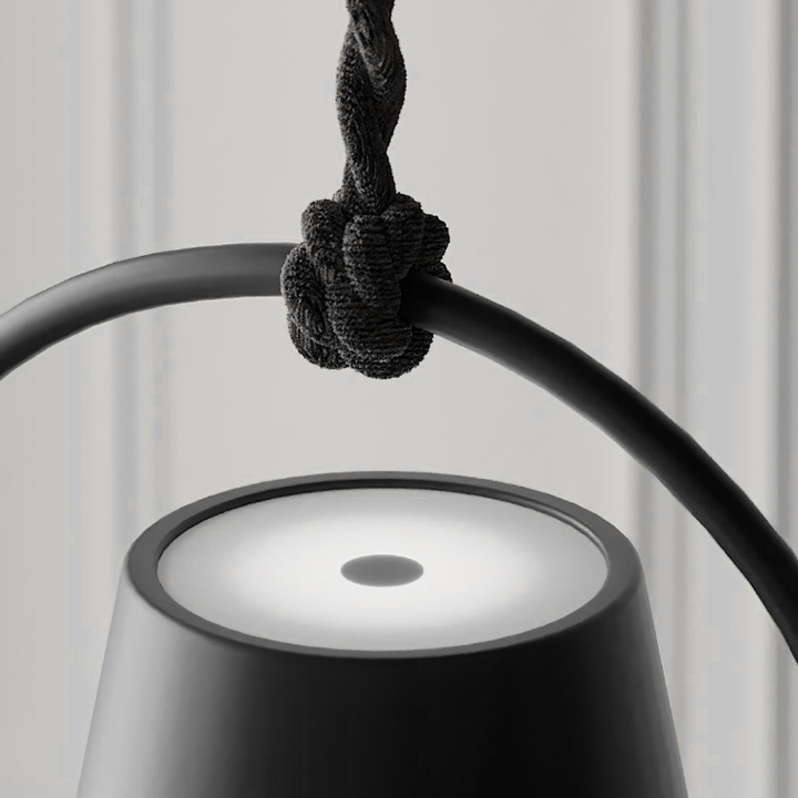 LunaArc Sculptural Ring Pendant Light With Circular Black Metal Shade For Modern Interiors
