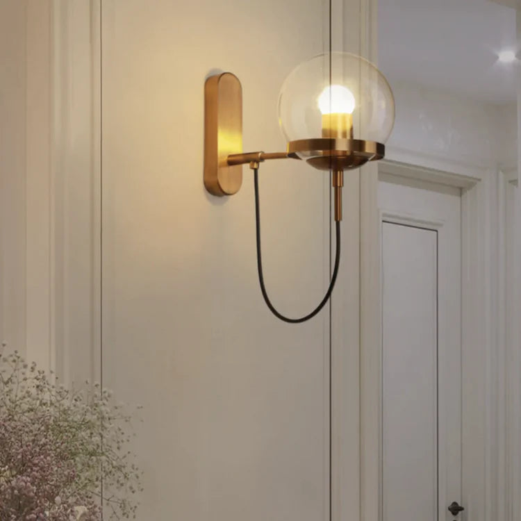 Modern Glass Wall Lamp – Hardwired Indoor Wall Lights Sconce for Bedroom, Living Room, Hallway Lighting 4
