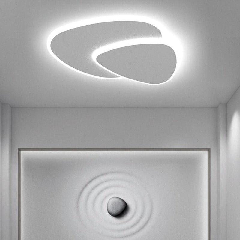 AstraLume Curved Ceiling Light With LED Backlight And Abstract Minimalist Design Aesthetic