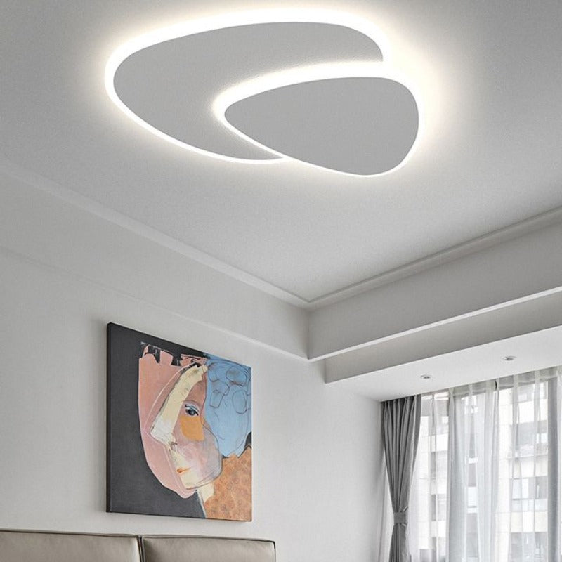 AstraLume Curved Ceiling Light With LED Backlight And Abstract Minimalist Design Aesthetic