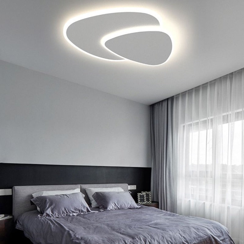 AstraLume Curved Ceiling Light With LED Backlight And Abstract Minimalist Design Aesthetic