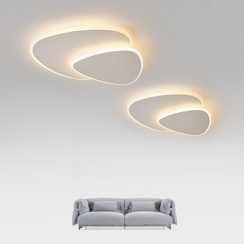 AstraLume Curved Ceiling Light With LED Backlight And Abstract Minimalist Design Aesthetic