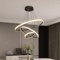 Virell Spiral Chandelier With LED Circular Rings For Modern Ceiling Light Circular Rings