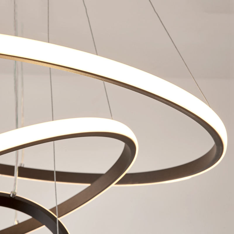 Virell Spiral Chandelier With LED Circular Rings For Modern Ceiling Light Circular Rings