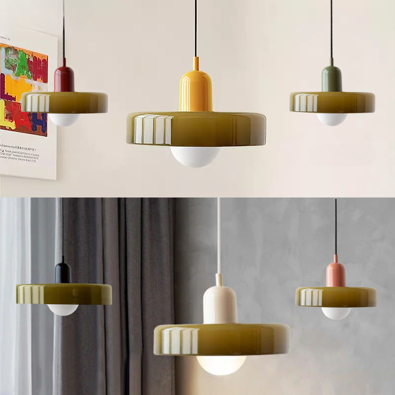 Lunaro Bold Crimson Pendant Light With White Diffuser And Ribbed Texture Ideal For Dining Rooms And Kitchens