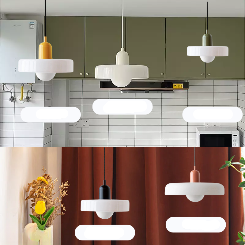 Lunaro Bold Crimson Pendant Light With White Diffuser And Ribbed Texture Ideal For Dining Rooms And Kitchens