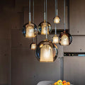 Lumenara Glass Smoke Pendant Cluster Light For Dining Rooms And Open Living Spaces