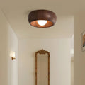 Nordic Style Wooden Flush Mount Ceiling Light Featuring A Minimalist Dome Design For Indoor Use