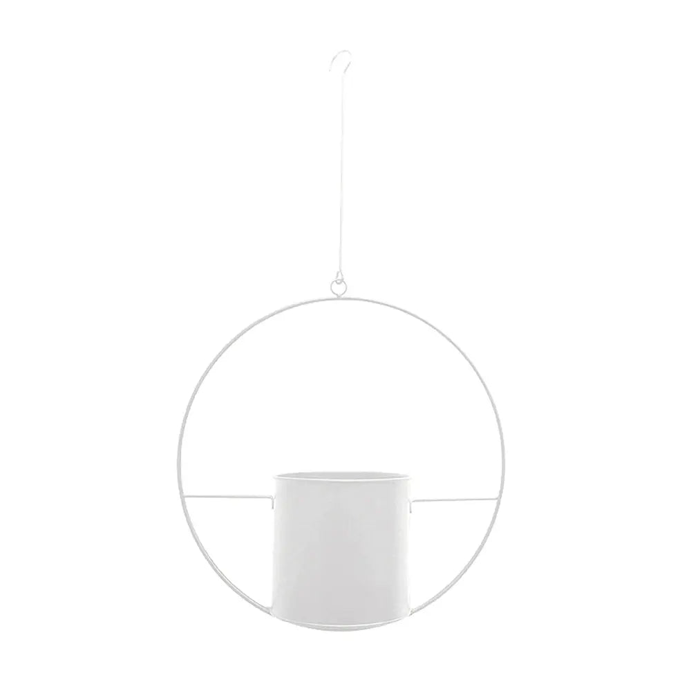 Modernit riippuvat metalliset ruukut — mustat tai metallinväriset, 20–25 cm korkeat