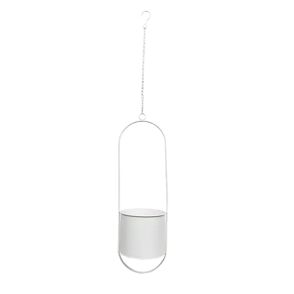Modernit riippuvat metalliset ruukut — mustat tai metallinväriset, 20–25 cm korkeat
