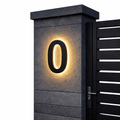 Stainless Steel Address Numbers for Modern Facades With IP68 LED Lighting