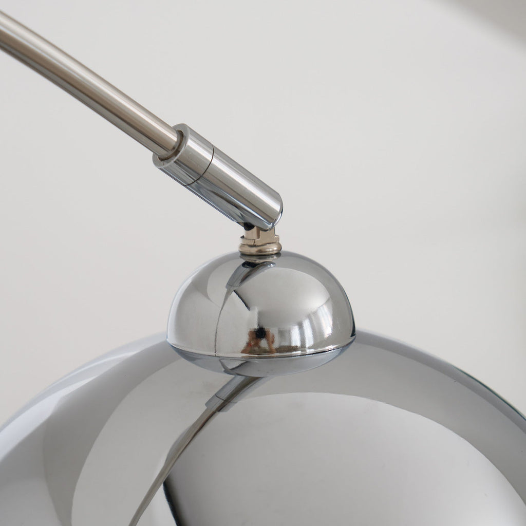 Floor Lamp With Adjustable Telescoping Arm And Tiltable Head In Black Chrome Or White