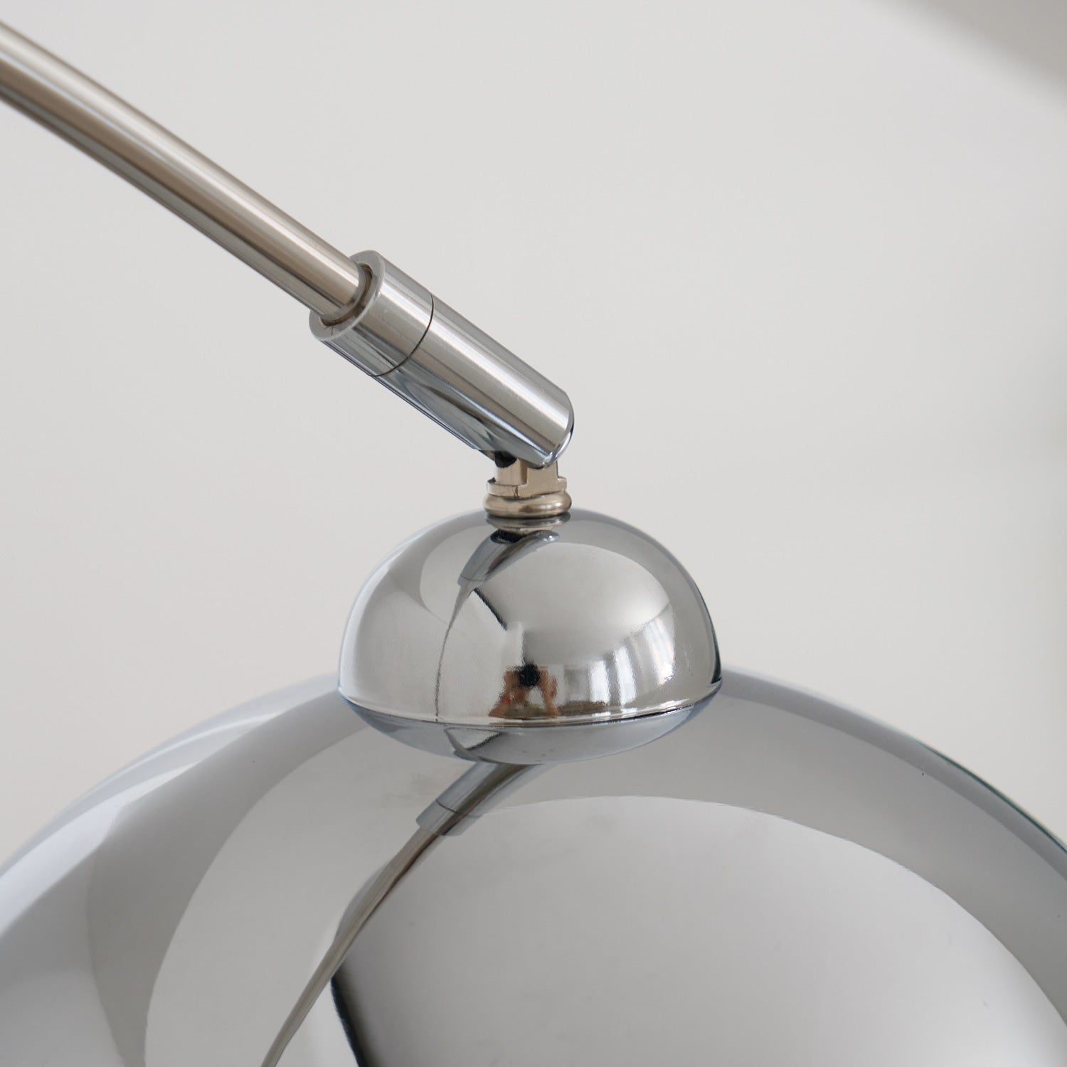 Floor Lamp With Adjustable Telescoping Arm And Tiltable Head In Black Chrome Or White