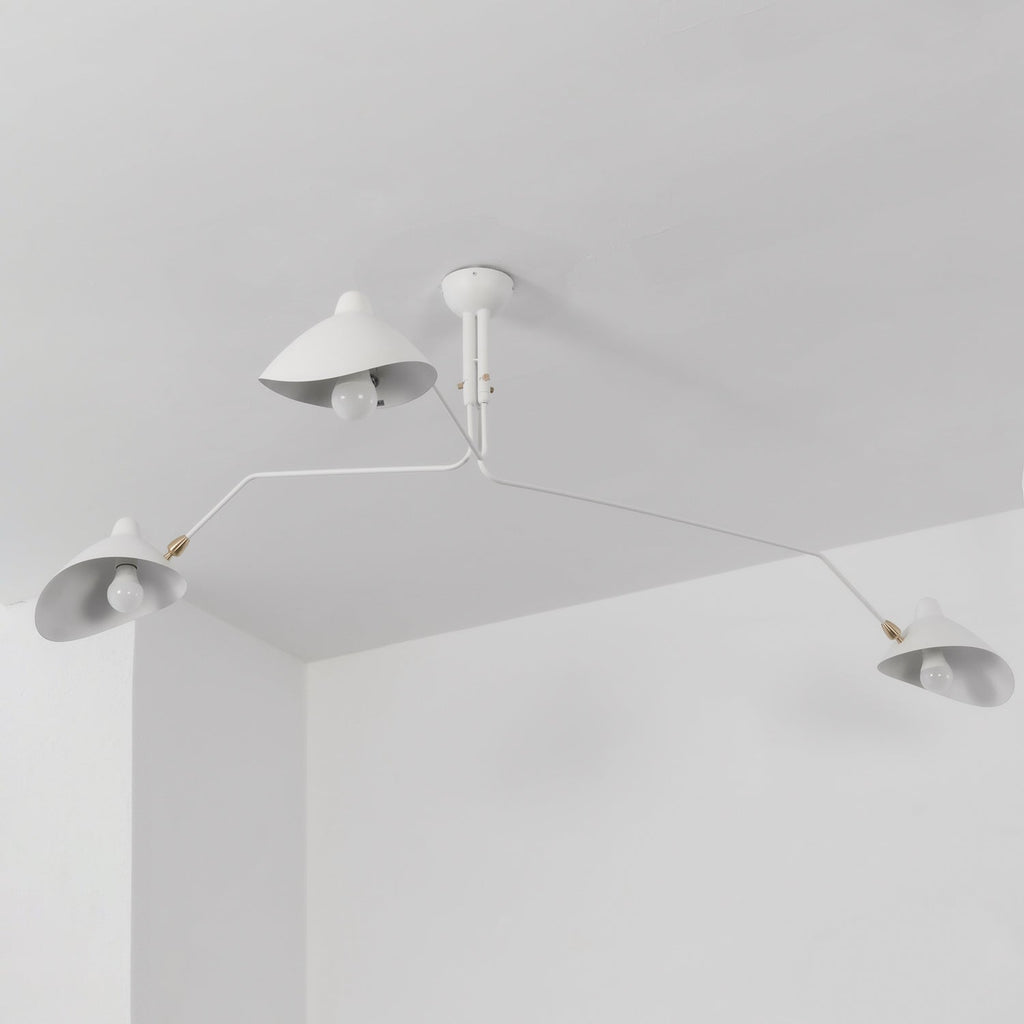Adjustable Spider Ceiling Light, Multi-Arm, Black And White, Brass, Scandinavian Modern