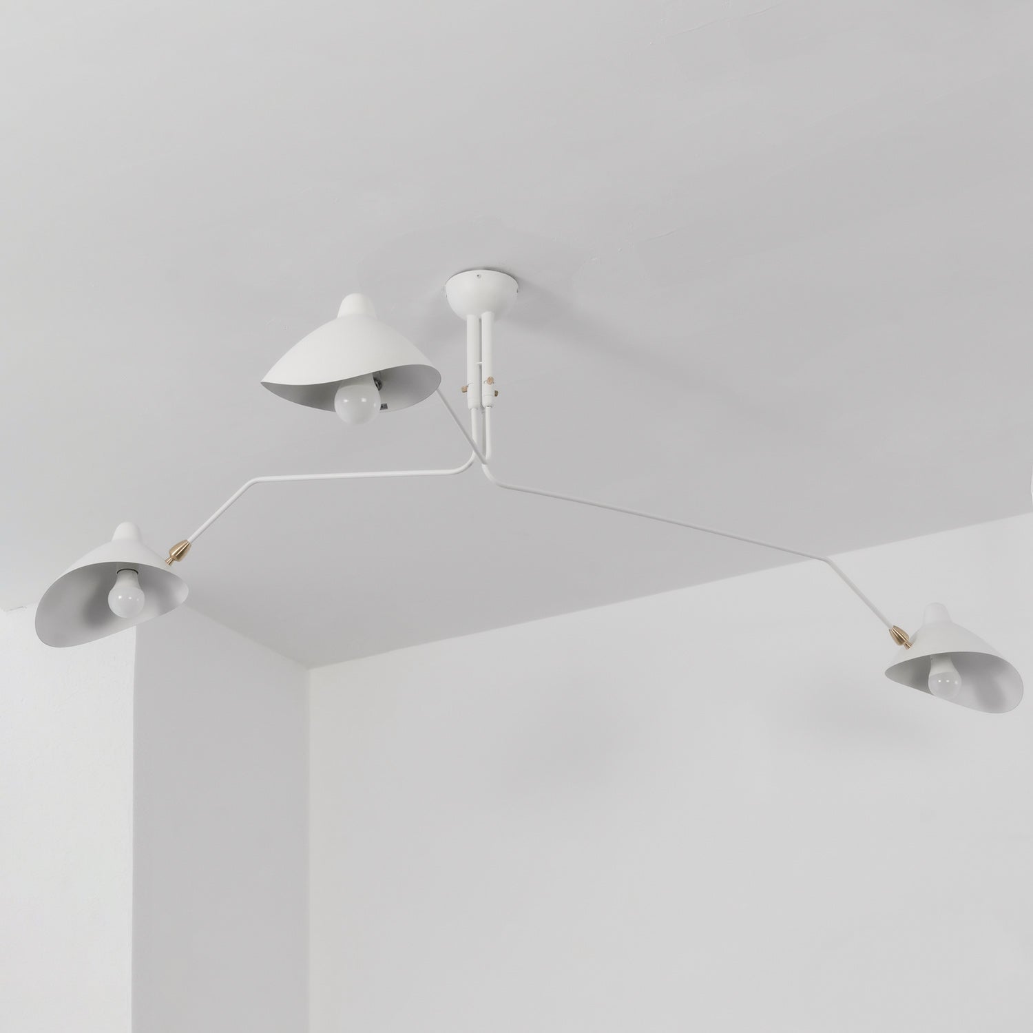 Adjustable Spider Ceiling Light, Multi-Arm, Black And White, Brass, Scandinavian Modern