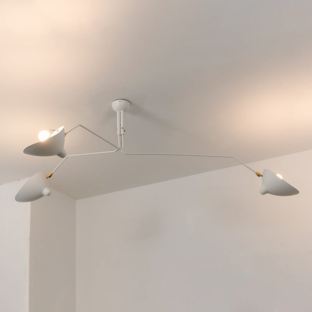 Adjustable Spider Ceiling Light, Multi-Arm, Black And White, Brass, Scandinavian Modern