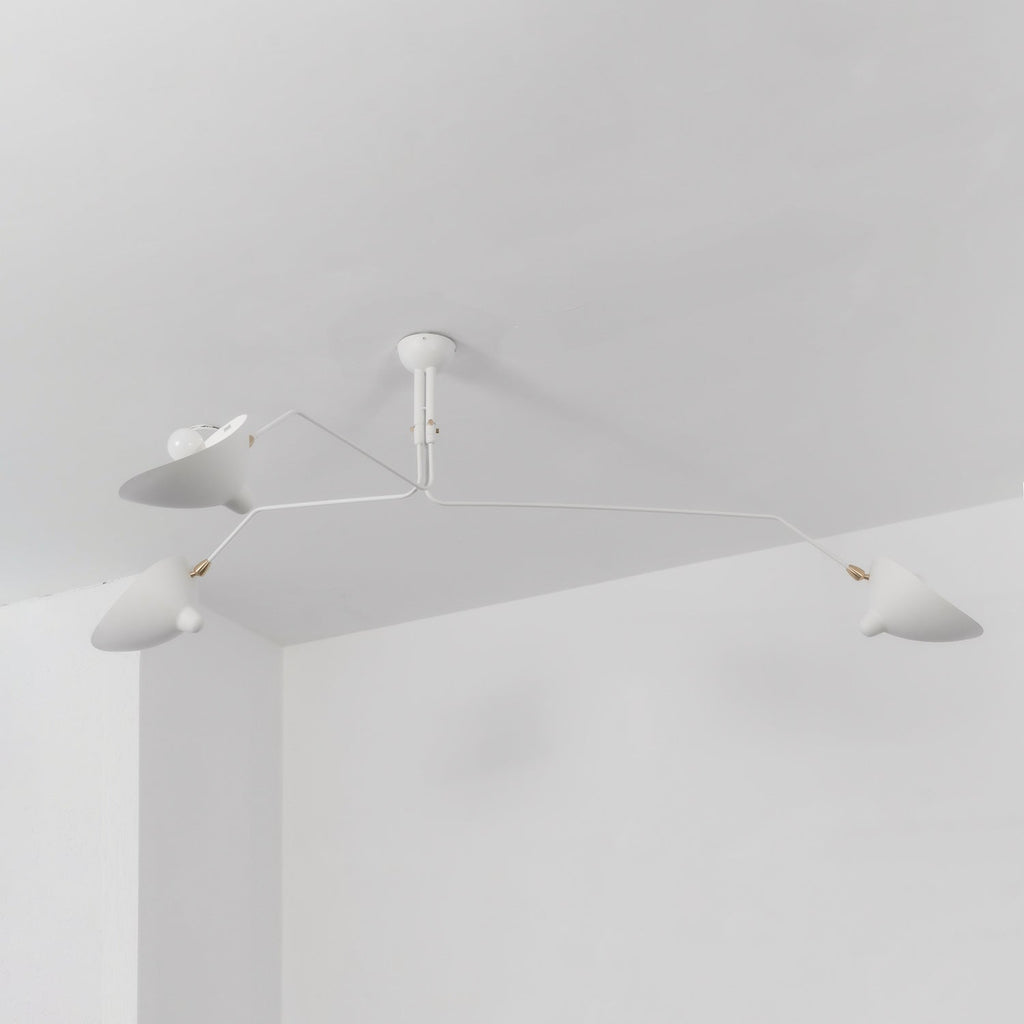 Adjustable Spider Ceiling Light, Multi-Arm, Black And White, Brass, Scandinavian Modern
