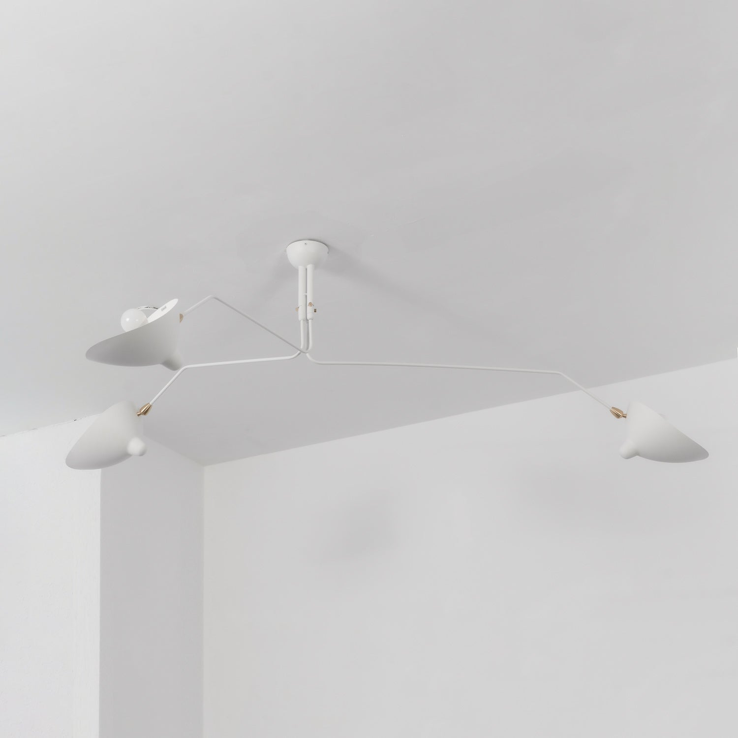 Adjustable Spider Ceiling Light, Multi-Arm, Black And White, Brass, Scandinavian Modern