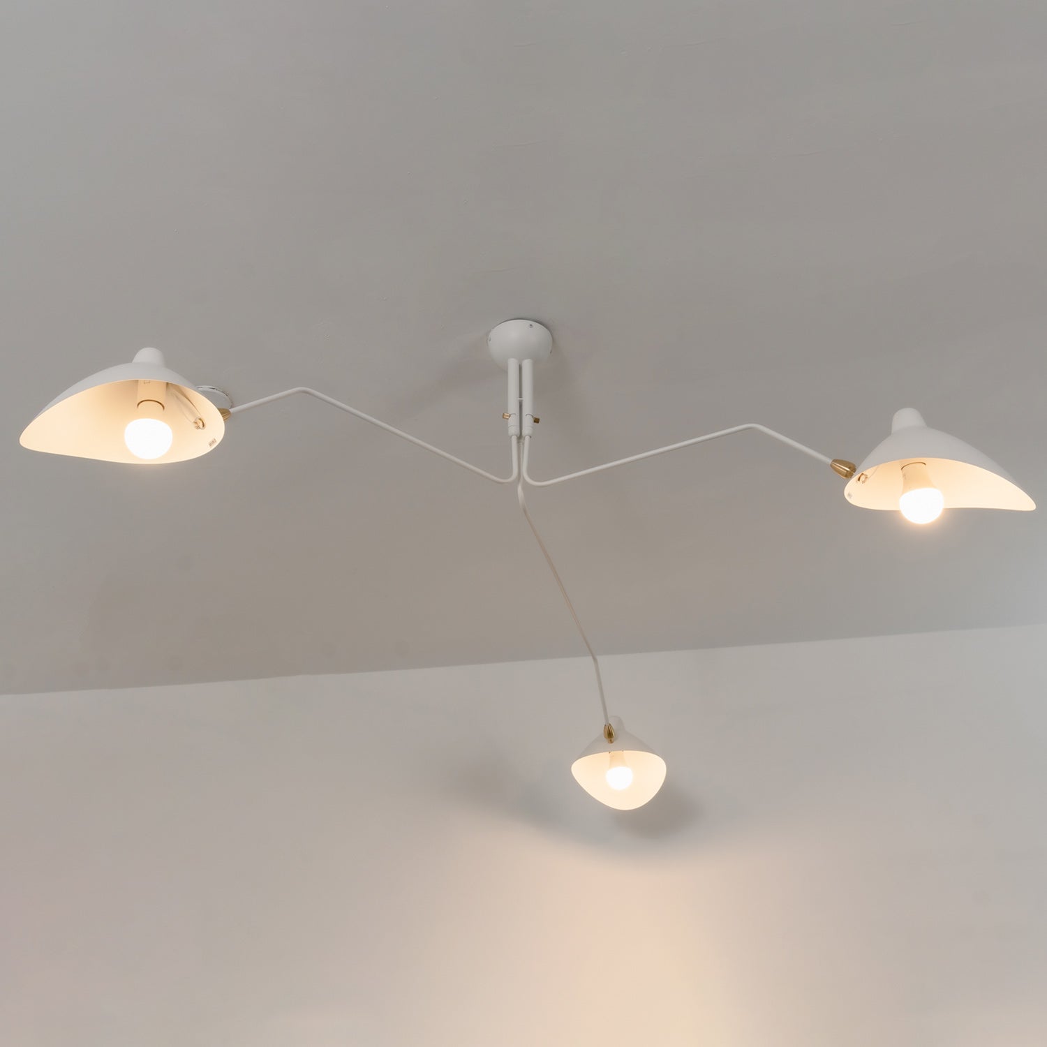 Adjustable Spider Ceiling Light, Multi-Arm, Black And White, Brass, Scandinavian Modern