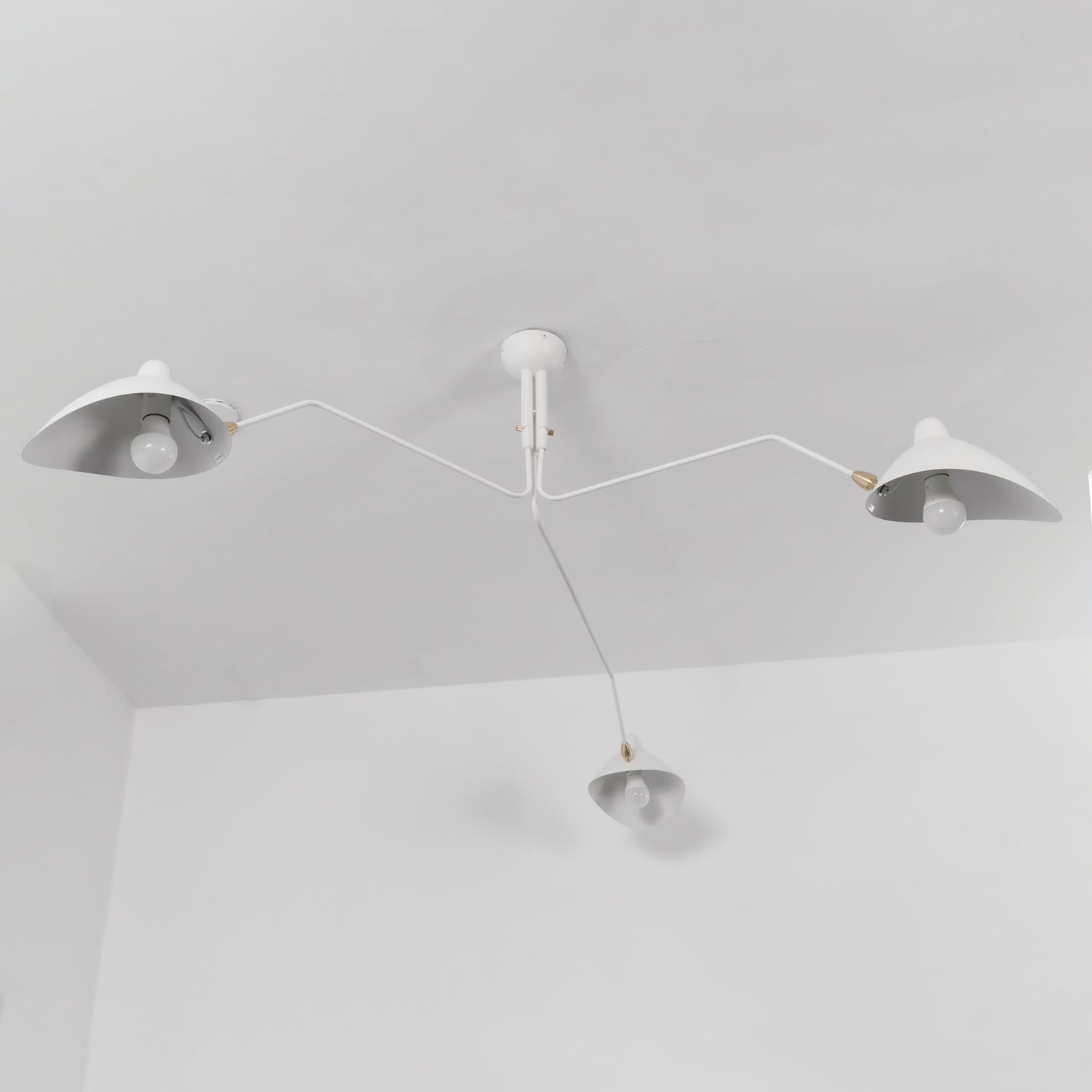 Adjustable Spider Ceiling Light, Multi-Arm, Black And White, Brass, Scandinavian Modern