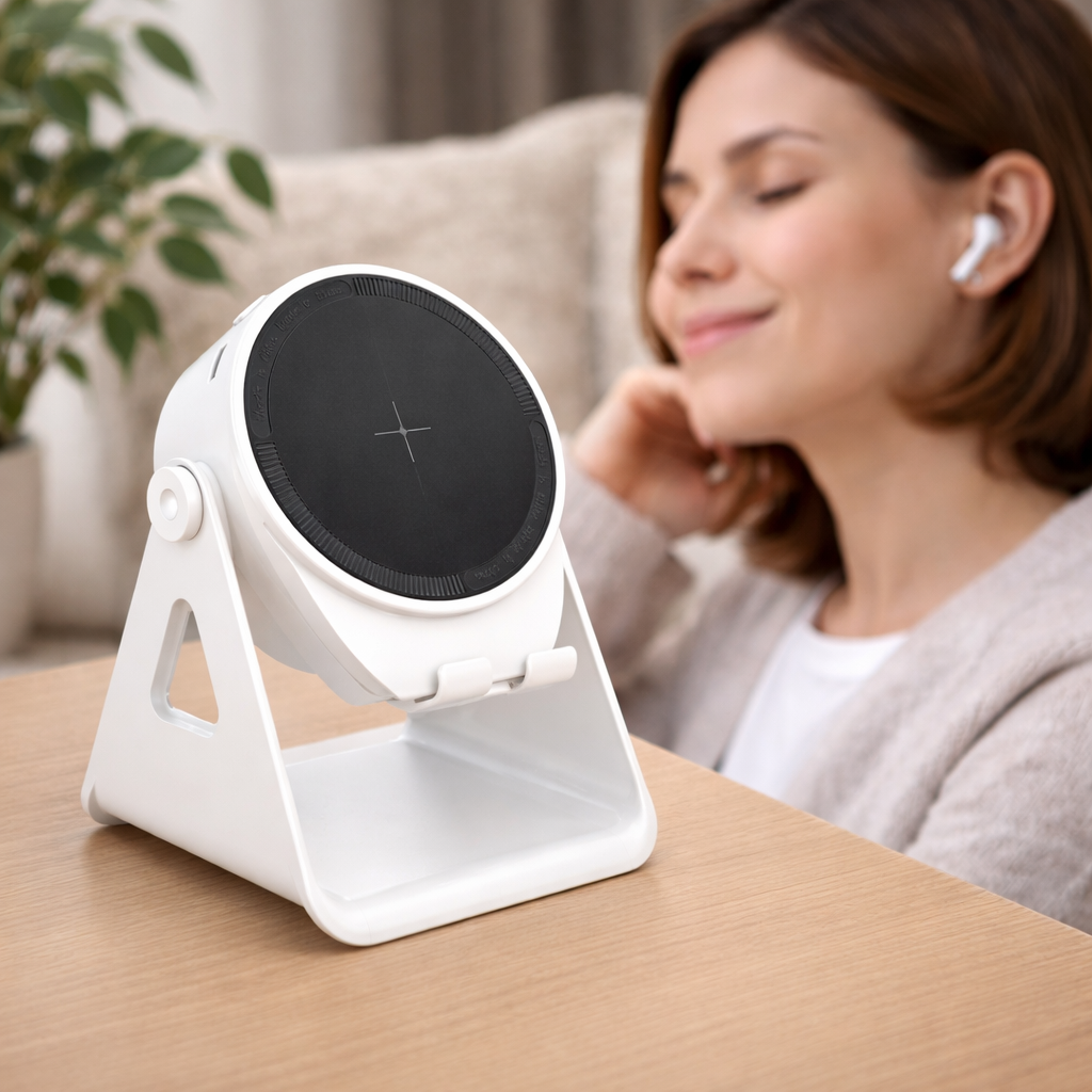 Bluetooth-kaiutinteline — langaton latausalusta ja sisäänrakennetut LED-valot