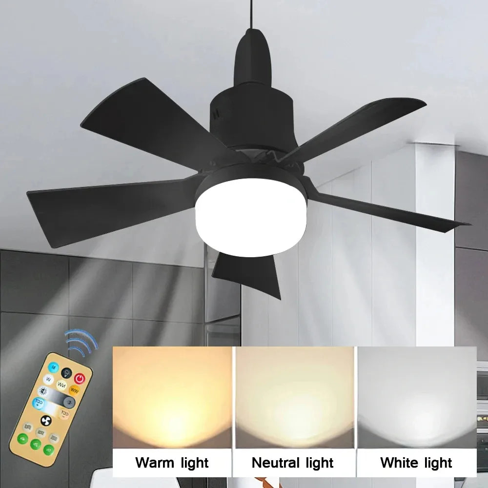 Dálkové ovládání stropního ventilátoru a světla — stmívatelné LED 30 W, multifunkční stropní systém