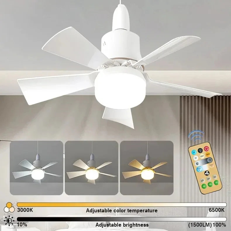 Dálkové ovládání stropního ventilátoru a světla — stmívatelné LED 30 W, multifunkční stropní systém