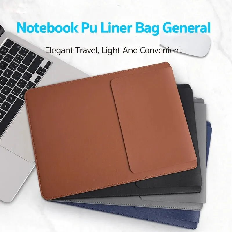 AeroGuard PU Laptop Sleeve — Plush Interior, Elegant Exterior