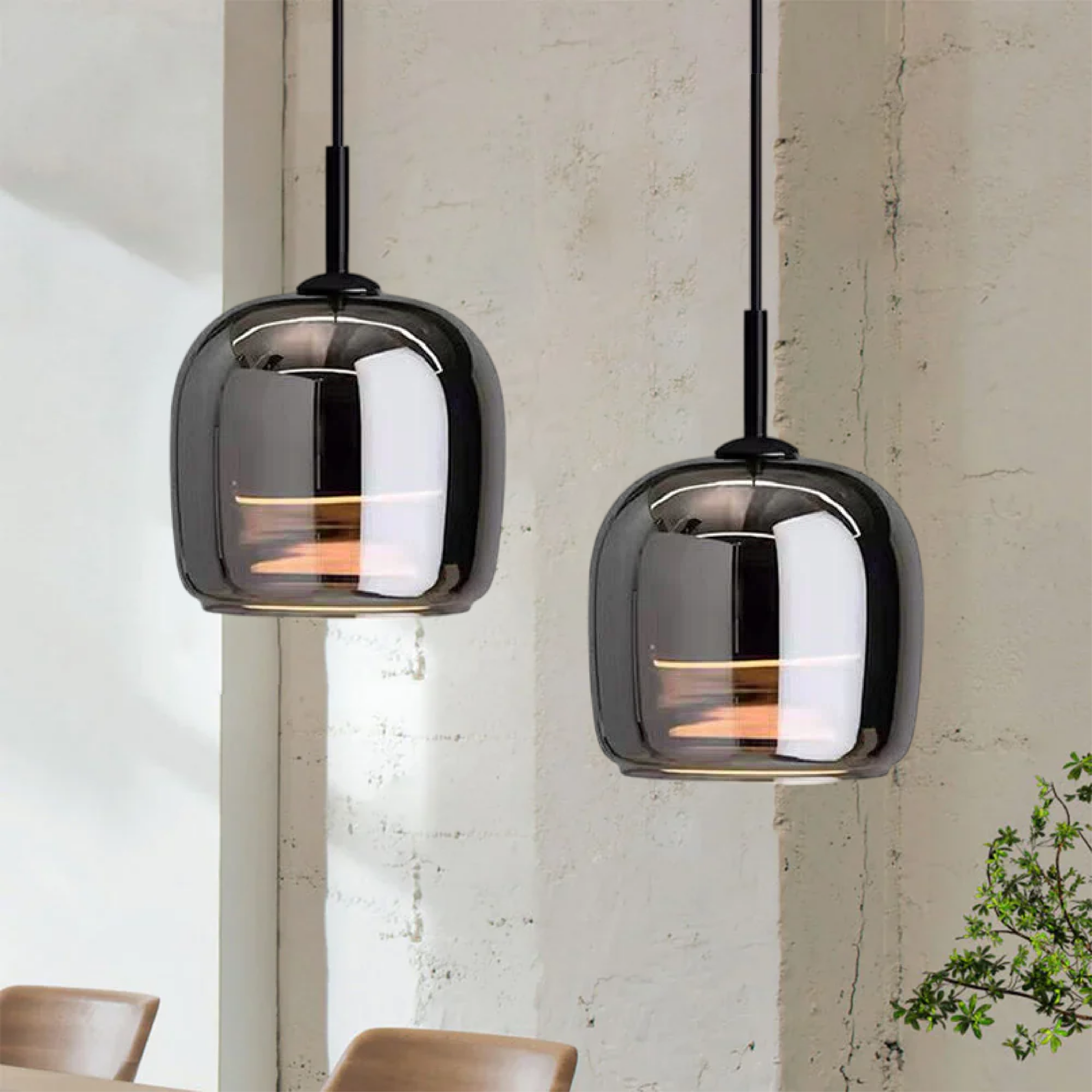 Nordic Pendant Light In Black Glass For Kitchen Island And Dining Room Modern Ceiling Lamp