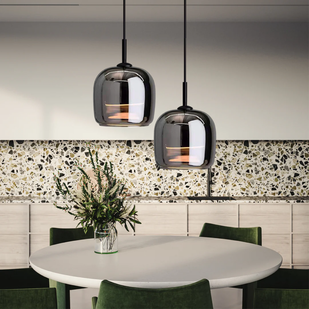 Nordic Pendant Light In Black Glass For Kitchen Island And Dining Room Modern Ceiling Lamp