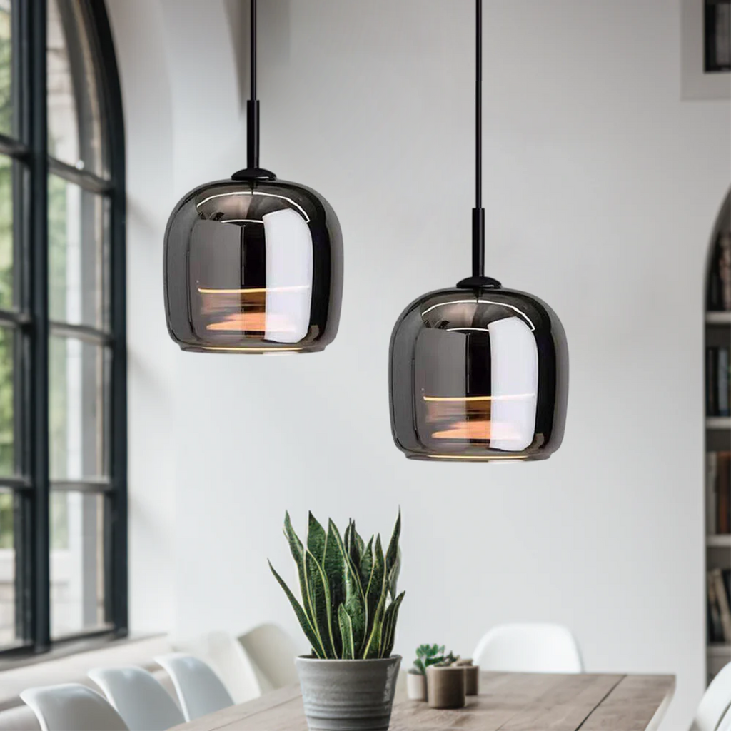 Nordic Pendant Light In Black Glass For Kitchen Island And Dining Room Modern Ceiling Lamp