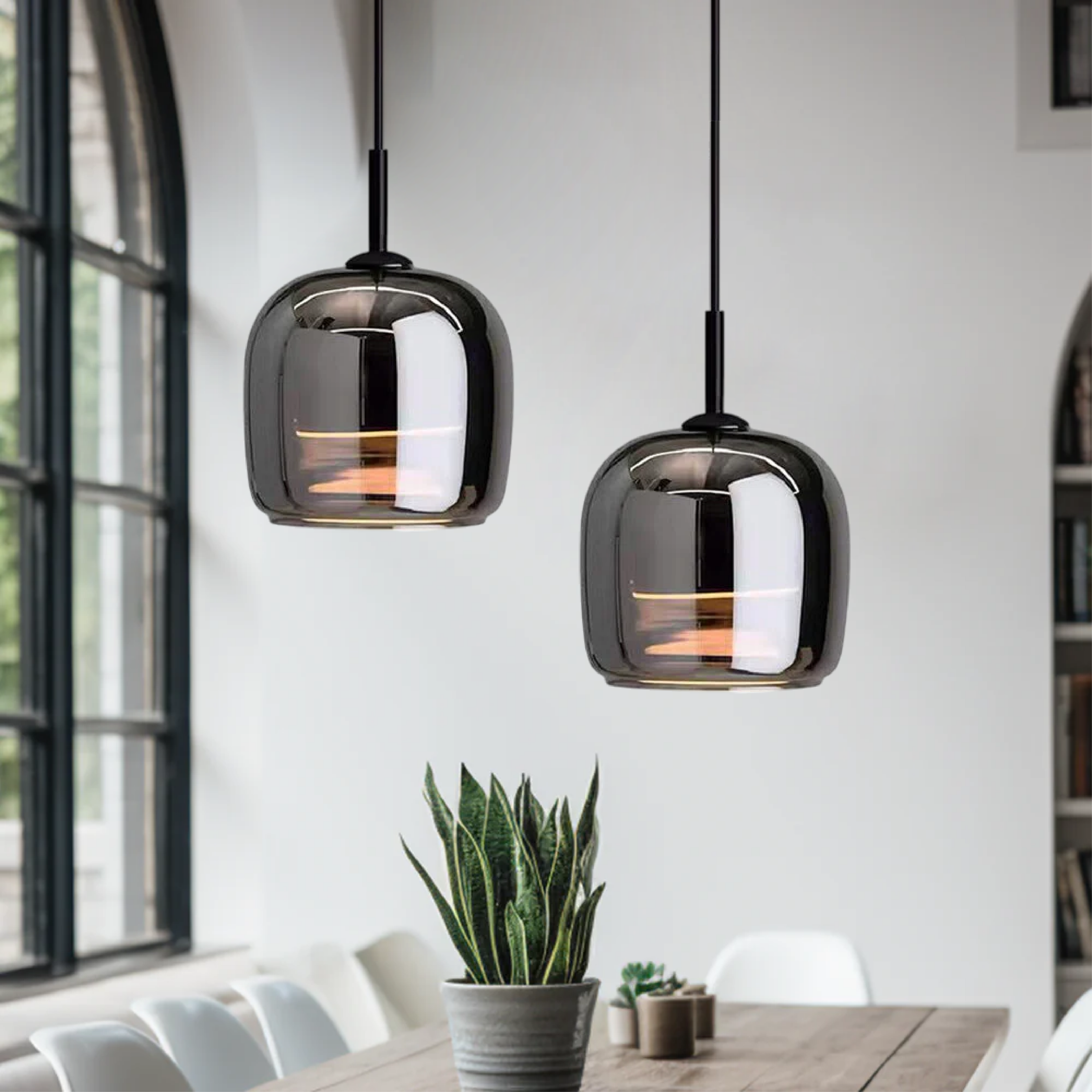 Nordic Pendant Light In Black Glass For Kitchen Island And Dining Room Modern Ceiling Lamp