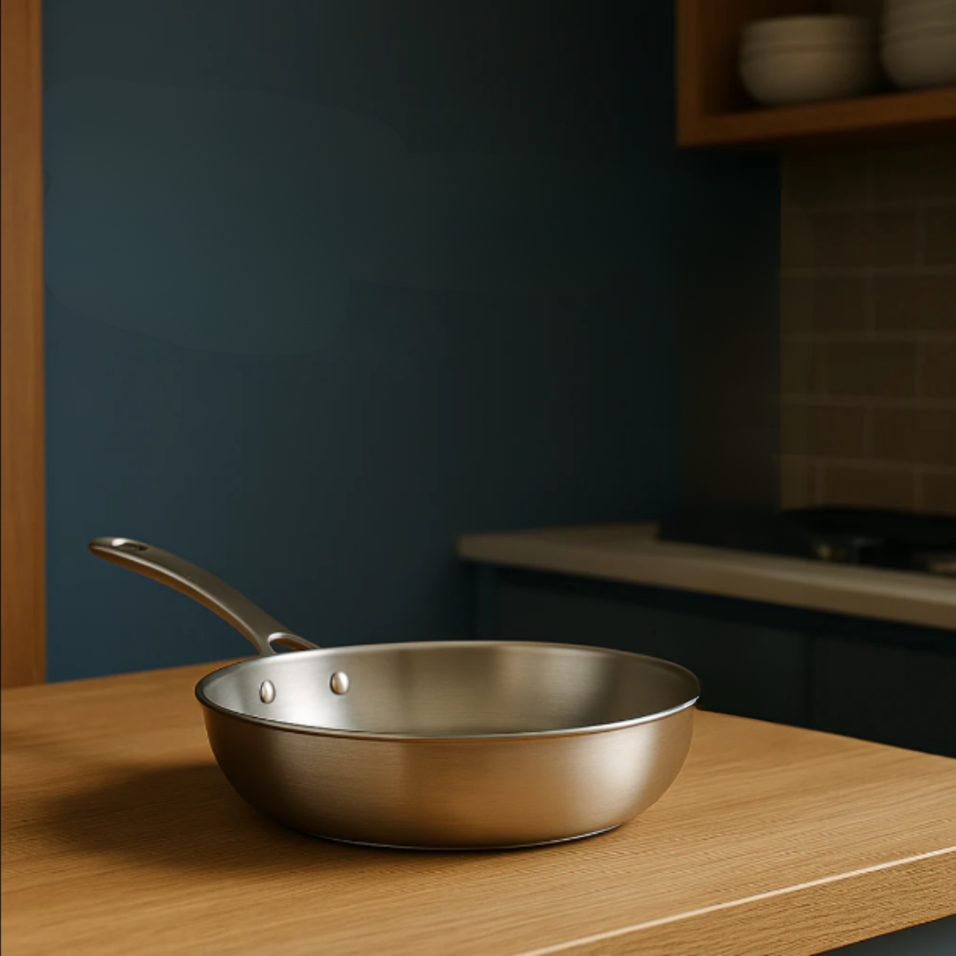 Durable Uncoated Titanium Frying Pan For Induction And Gas Stoves