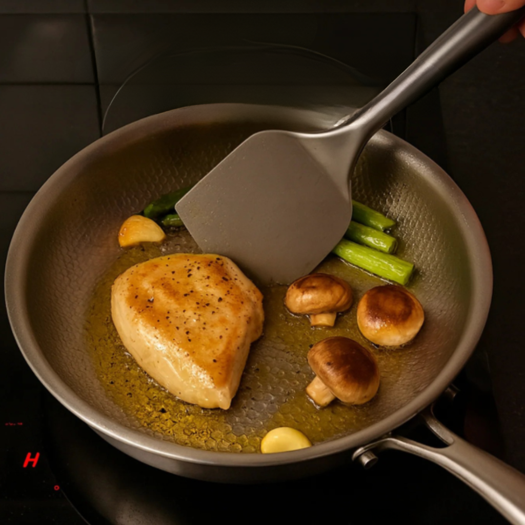 Durable Uncoated Titanium Frying Pan For Induction And Gas Stoves