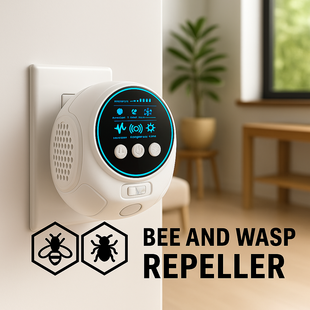 Plug-In Ultrasonic Insect Guard Home Use, 4 Speakers Mosquitoes Wasps Flies, 297m²