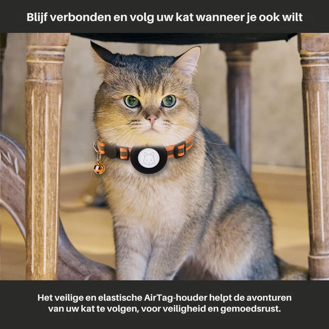 Reflective Stripes Cat Collar With Quick Release And GPS Tracker