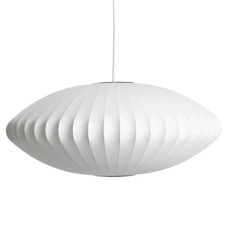 Silk Pendant Ceiling Light With Minimalist Shade For Warm Diffused Indoor Ambience