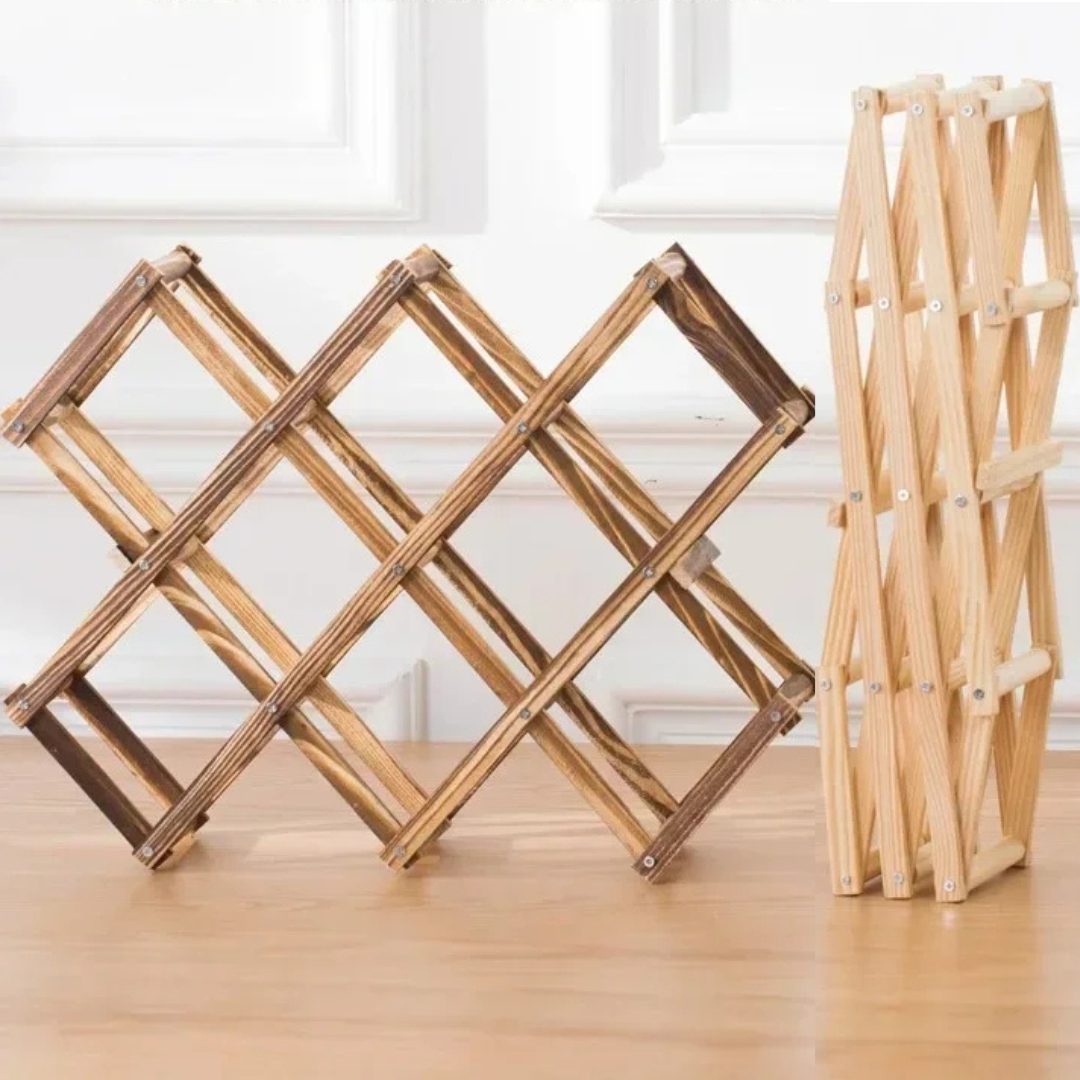 Range-bouteilles pliable NestFold — Contient six bouteilles standard, organiseur compact à poser sur le plan de travail
