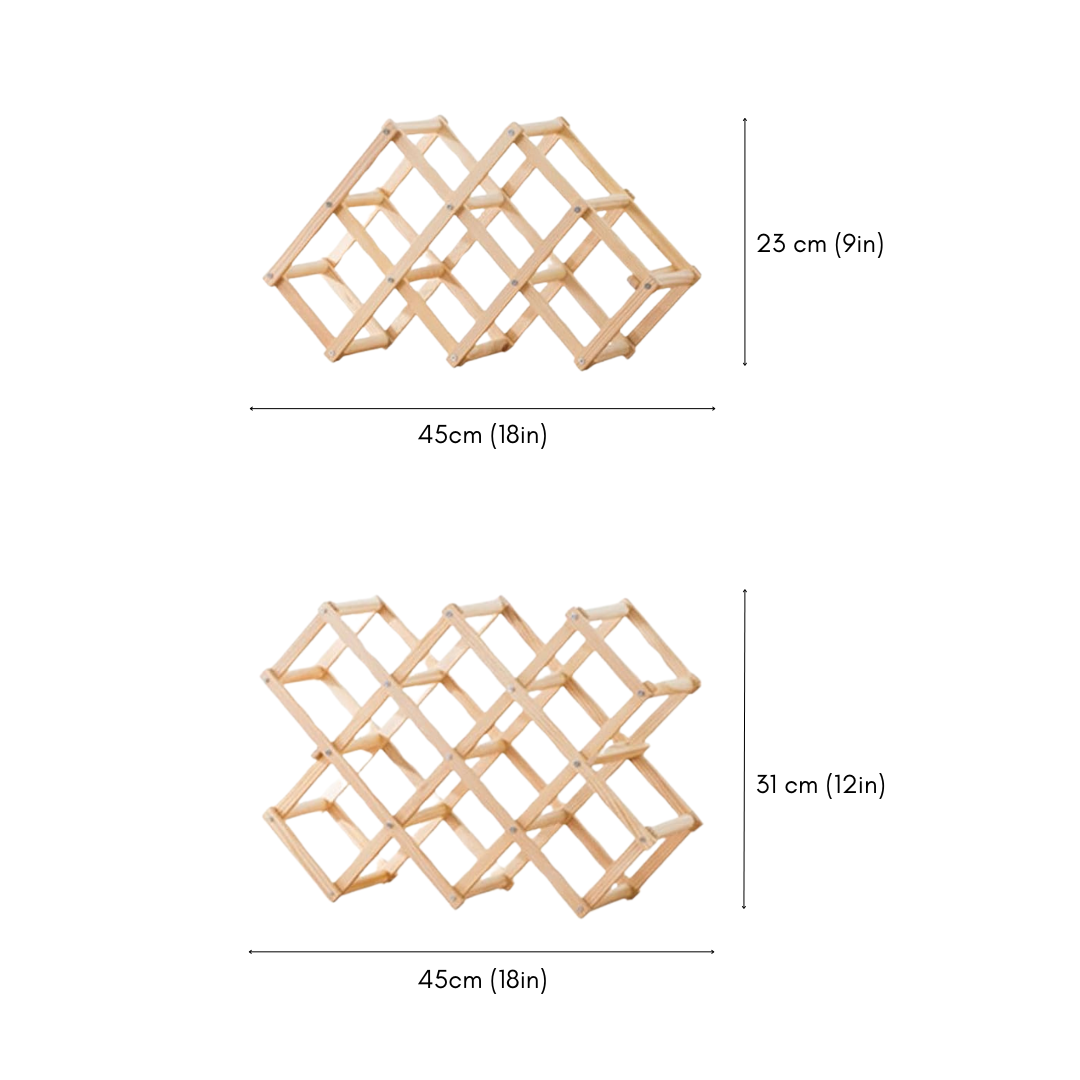 Range-bouteilles pliable NestFold — Contient six bouteilles standard, organiseur compact à poser sur le plan de travail