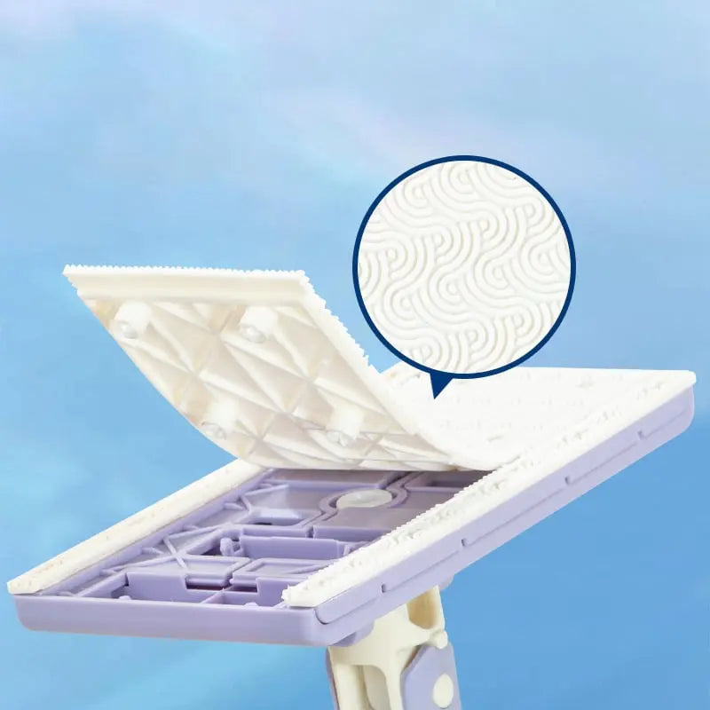 Balai rotatif à 360 degrés avec changement de chiffon par bouton-poussoir sans contact