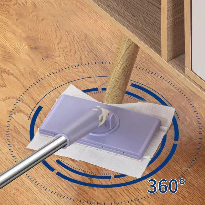 Balai rotatif à 360 degrés avec changement de chiffon par bouton-poussoir sans contact