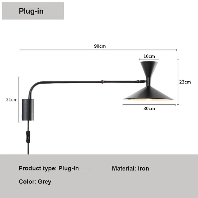 Nymera Minimalist Wall Lamp With Rotating Arm Reading Light Ambient Glow Sleek Modern Design